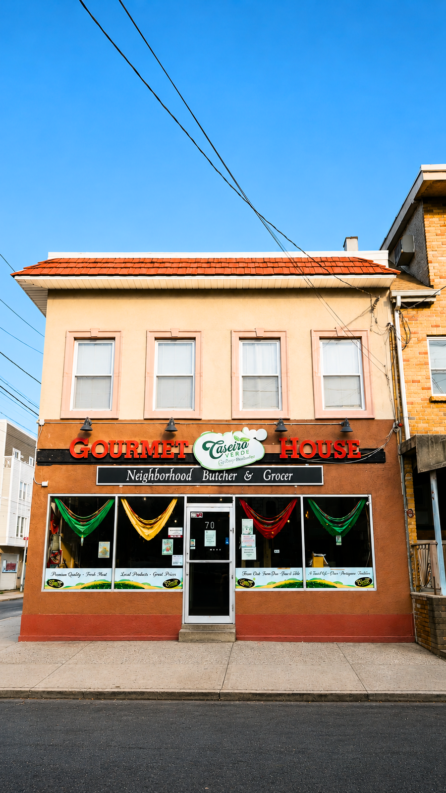 The Caseiro Verde neighborhood storefront from the supplied brand materials